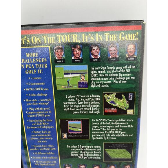 PGA Tour Golf II (Sega Genesis, 1992) Complete W/Manual CIB Tested - Picture 4 of 12